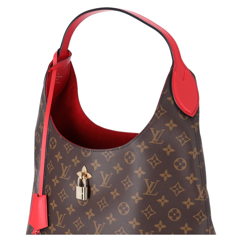 Louis Vuitton M43630 Flower Hobo Shoulder Bag Brown Monogram Red - Picture 5 of 16